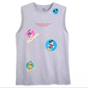 Walt Disney World Retro “Stickers” Men’s Sleeveless Tank T Shirt NWT Size XL